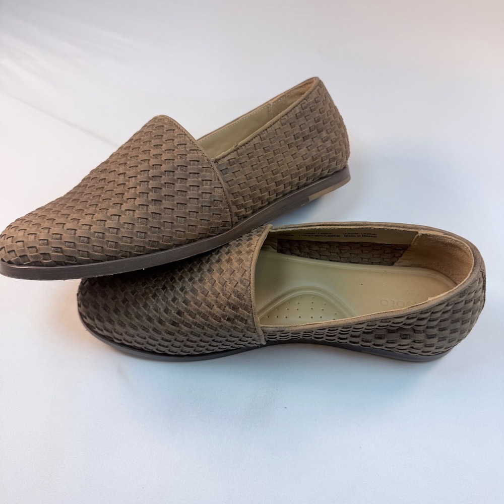 Nisolo Alejandro Mens 10.5 Woven Leather Loafers Slip On Brown Made Mexico